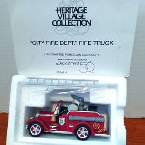 Department 56 City Fire Dept. Fire Truck Heritage Village Accessory #5547-6